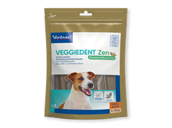 VIRBAC. Veggiedent ZEN. Tyggestænger til hunde. S hunde mellem 5-10 kg. 6 poser af 15 STK.